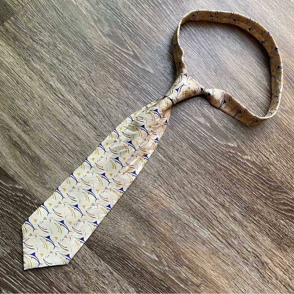1996 Ralph Marlin Tie Stylized Marlins Limited Edition 100% SILK-Made In USA